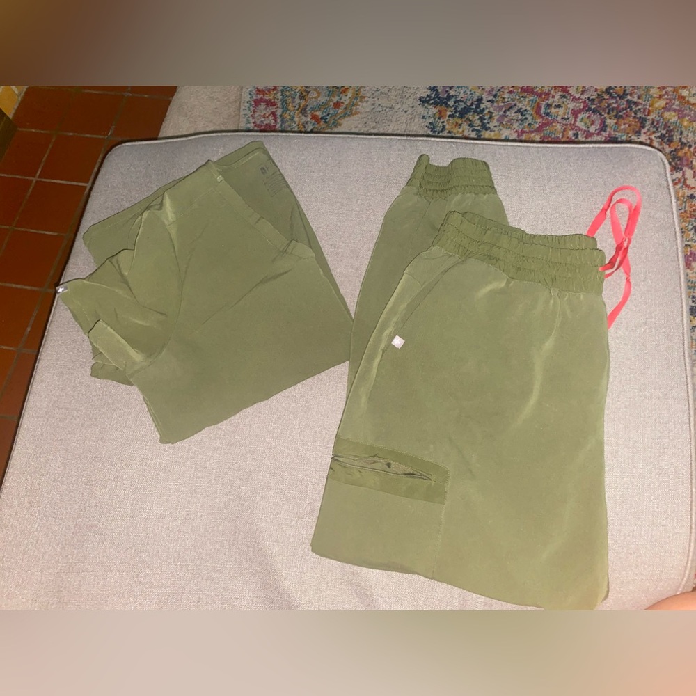 Olive green figs scrubs set